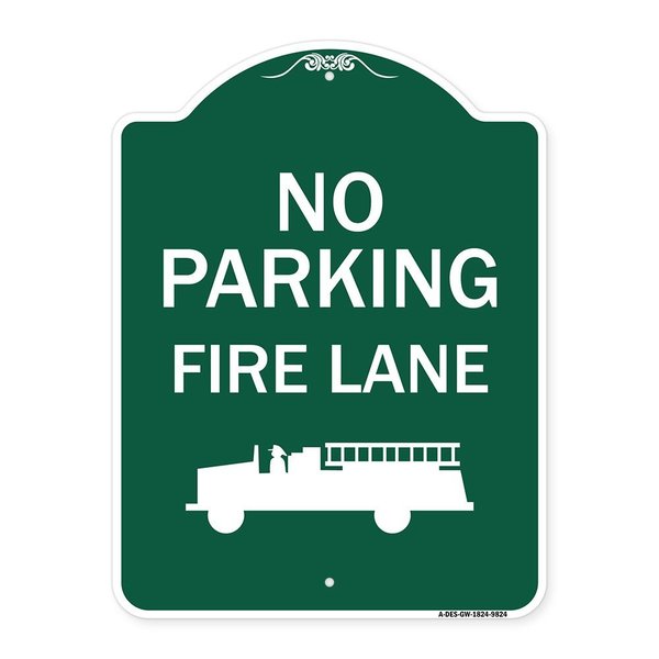 Signmission No Parking Fire Lane Heavy-Gauge Aluminum Architectural Sign, 24" x 18", GW-1824-9824 A-DES-GW-1824-9824